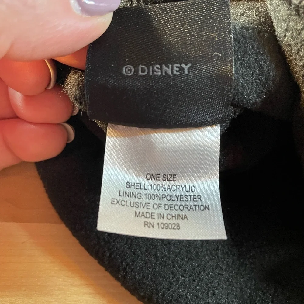 Disney Black Knit Hat with Character Design